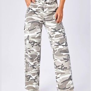 VINTAGE REMARGO 100% COTTON Cargo Pants Camo Print BEIGE GRAY zip fly 29 M